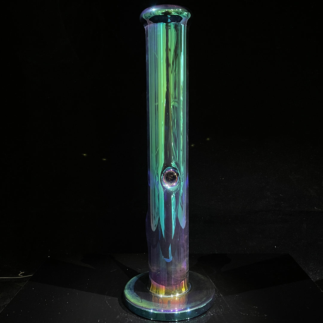 14" Iridescent Straight Tube Bong Glass Pipe TG   