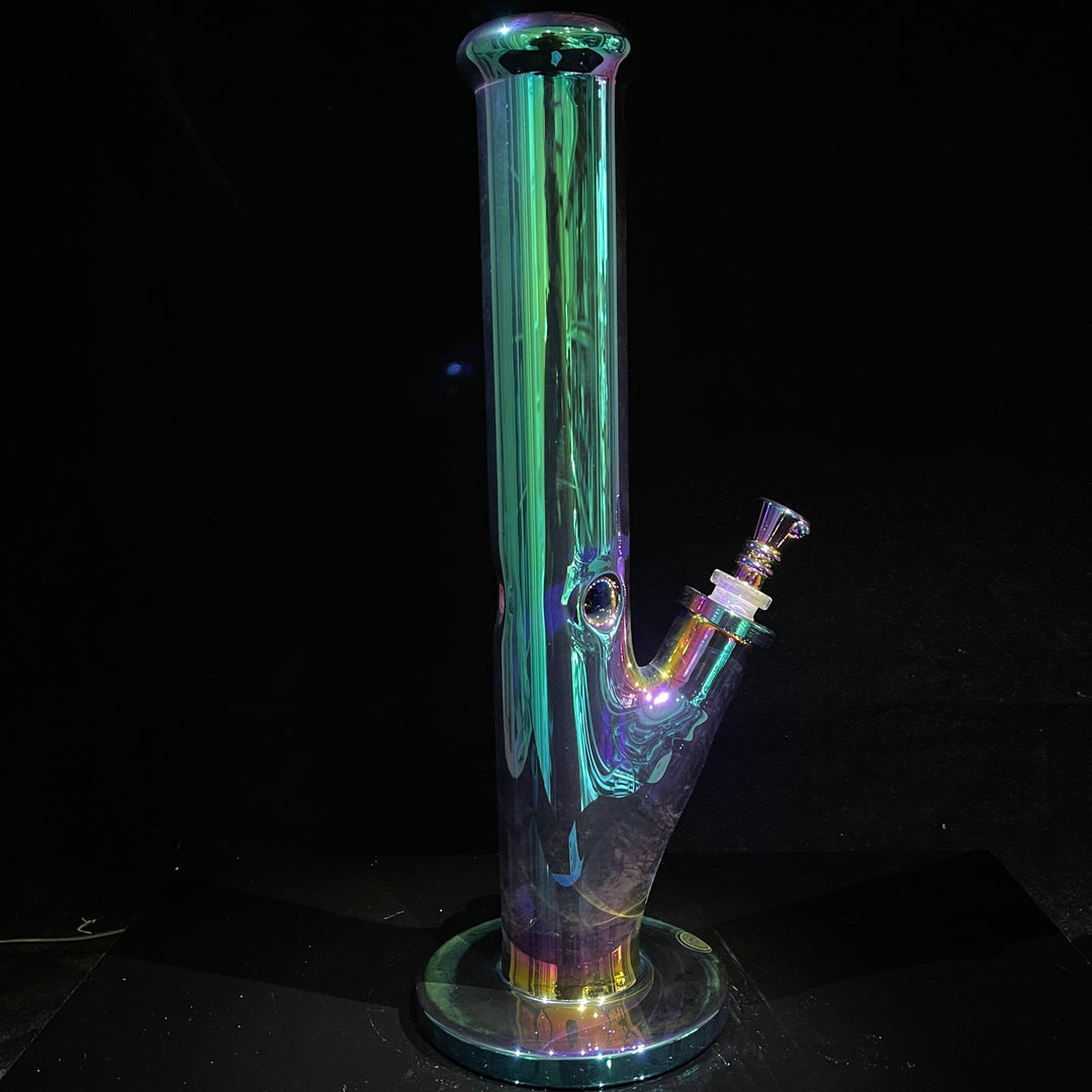 14" Iridescent Straight Tube Bong Glass Pipe TG   