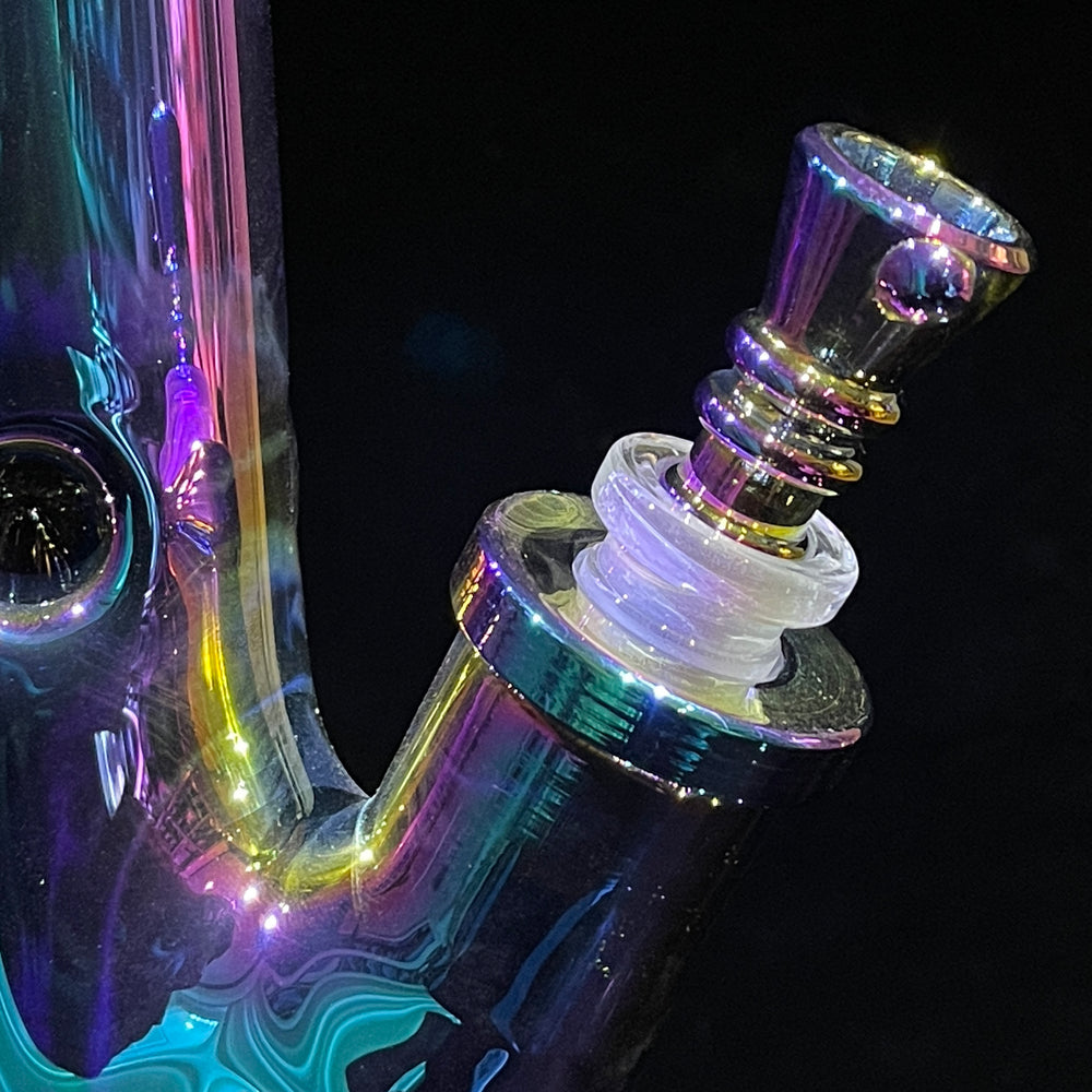 14" Iridescent Straight Tube Bong Glass Pipe TG   