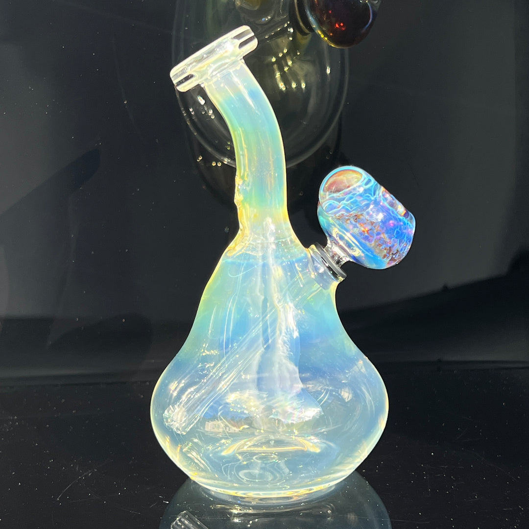 Heavy Silver Fumed Mini Bong Glass Pipe Tako Glass   