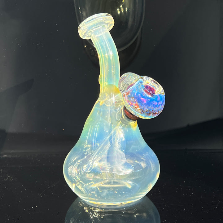 Heavy Silver Fumed Mini Bong Glass Pipe Tako Glass   