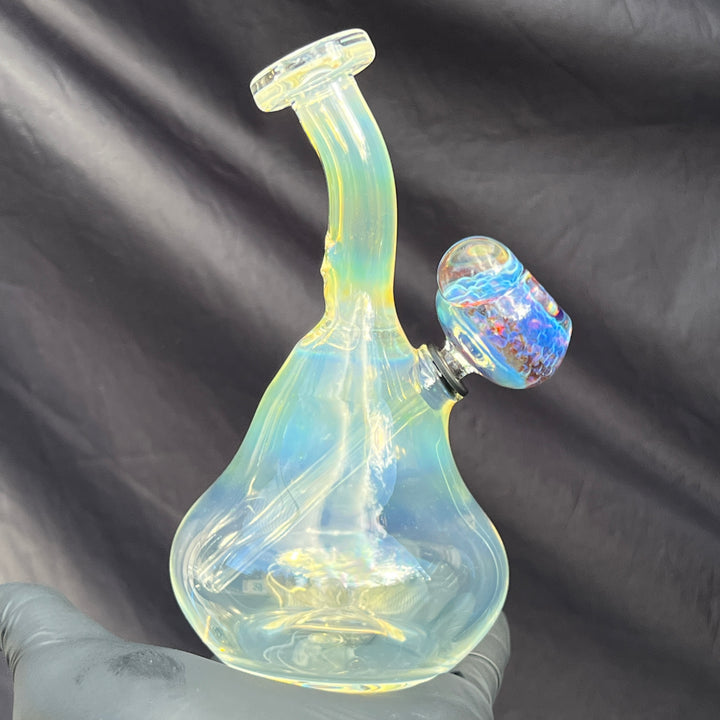 Heavy Silver Fumed Mini Bong Glass Pipe Tako Glass   