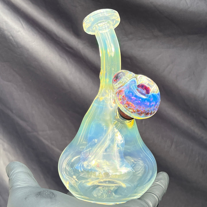 Heavy Silver Fumed Mini Bong Glass Pipe Tako Glass   