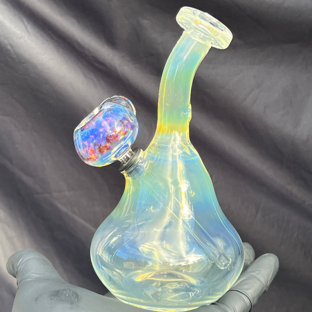 Heavy Silver Fumed Mini Bong Glass Pipe Tako Glass   