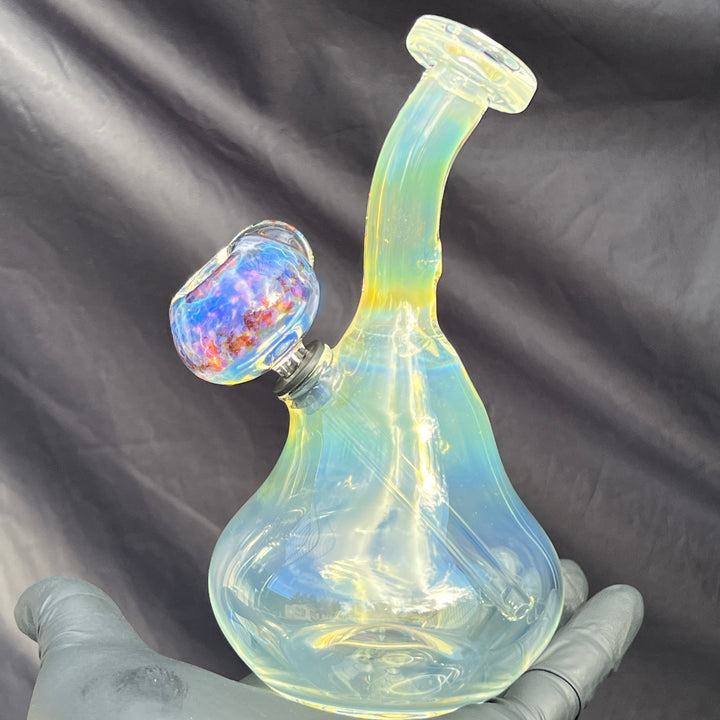 Heavy Silver Fumed Mini Bong Glass Pipe Tako Glass   