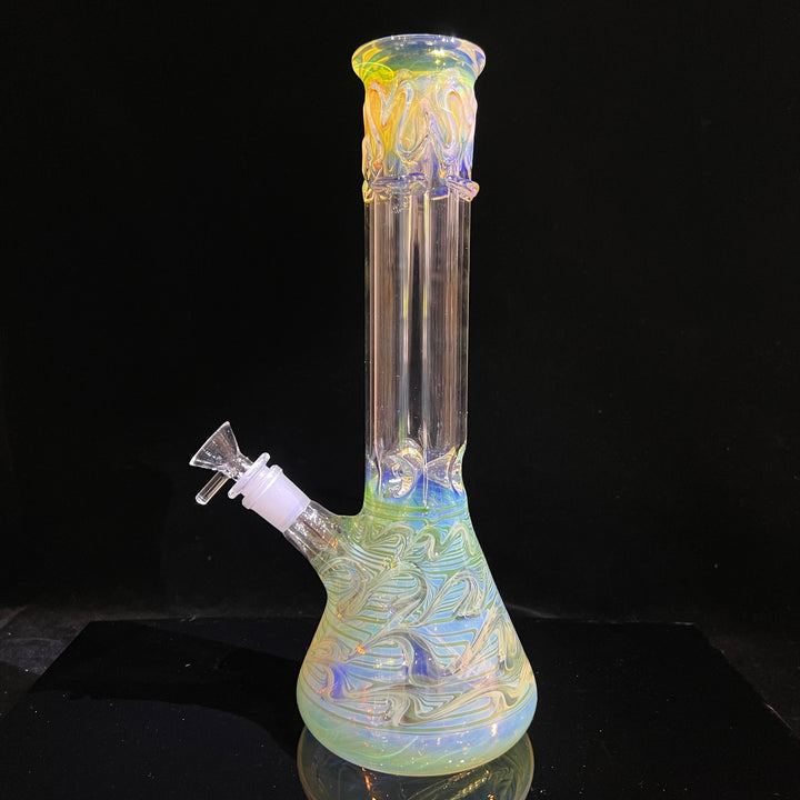 12" Ripple Fume Beaker Bong Glass Pipe TG