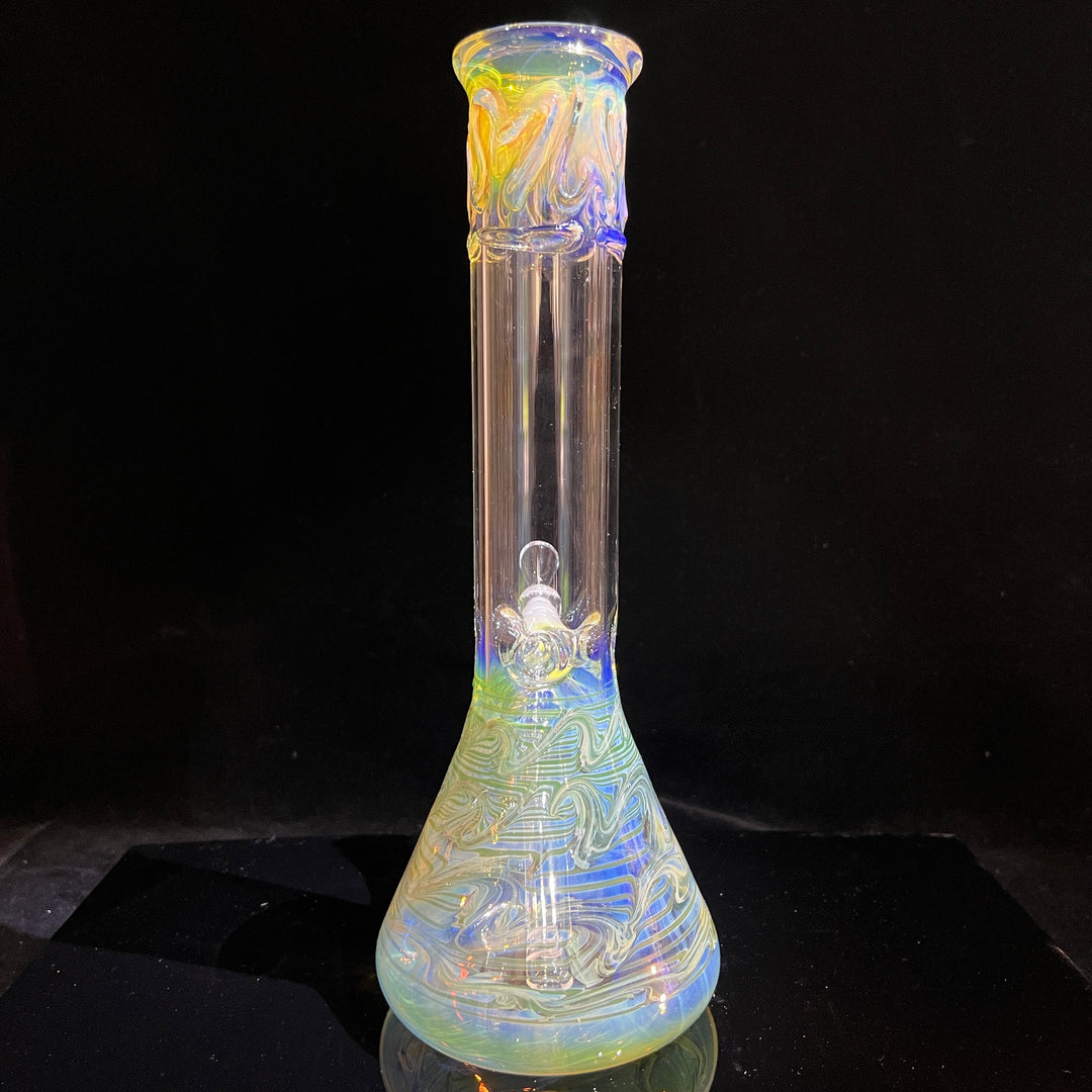 12" Ripple Fume Beaker Bong Glass Pipe TG