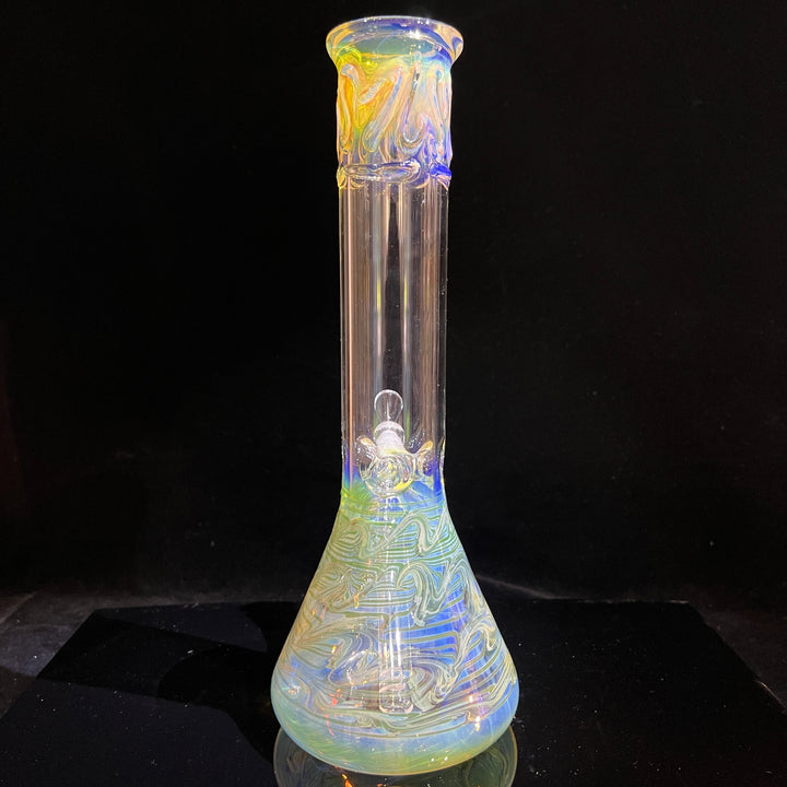 12" Ripple Fume Beaker Bong Glass Pipe TG