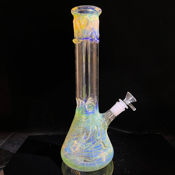 12" Ripple Fume Beaker Bong Glass Pipe TG