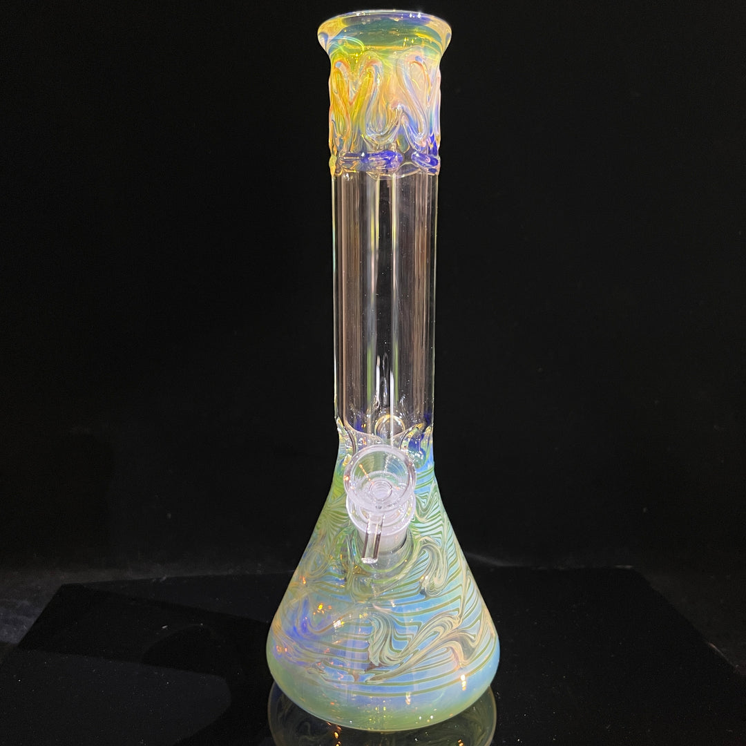 12" Ripple Fume Beaker Bong Glass Pipe TG