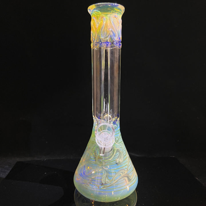 12" Ripple Fume Beaker Bong Glass Pipe TG