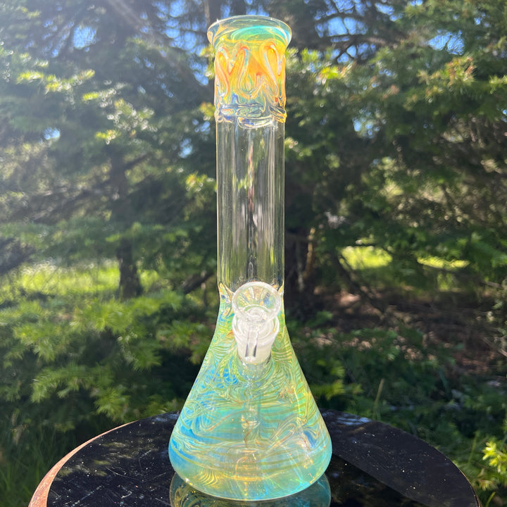 12" Ripple Fume Beaker Bong Glass Pipe TG