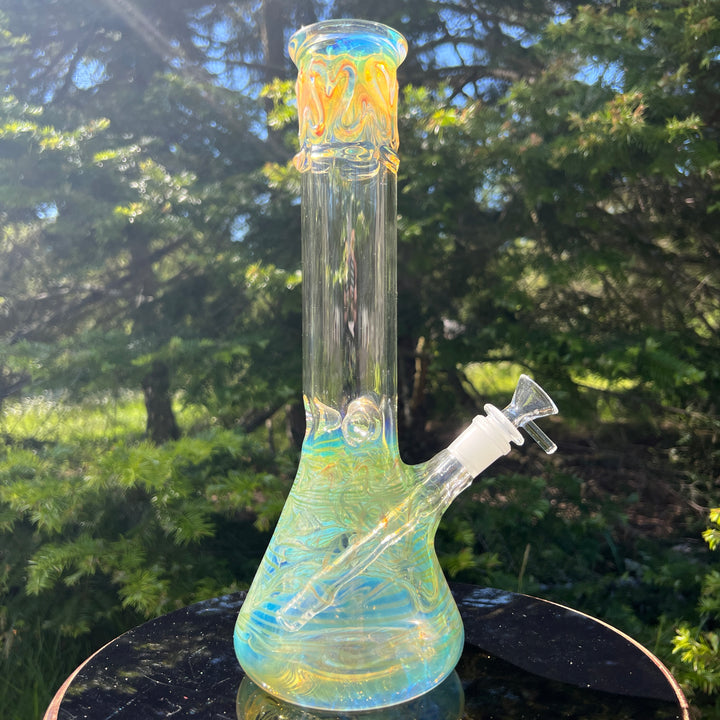 12" Ripple Fume Beaker Bong Glass Pipe TG