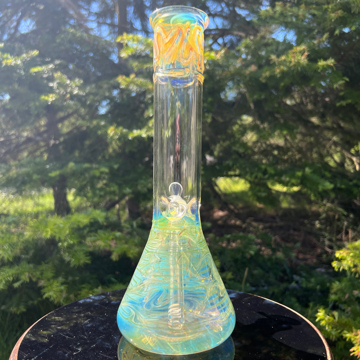 12" Ripple Fume Beaker Bong Glass Pipe TG