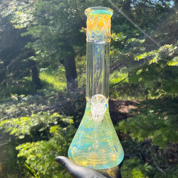 12" Ripple Fume Beaker Bong Glass Pipe TG