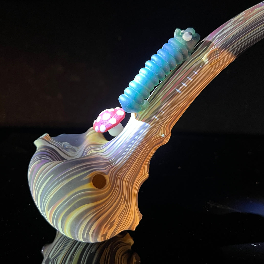 Wood Grain Caterpillar Gandalf Pipe Glass Pipe Wazoo Glass   