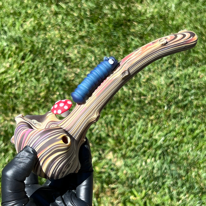 Wood Grain Caterpillar Gandalf Pipe Glass Pipe Wazoo Glass   