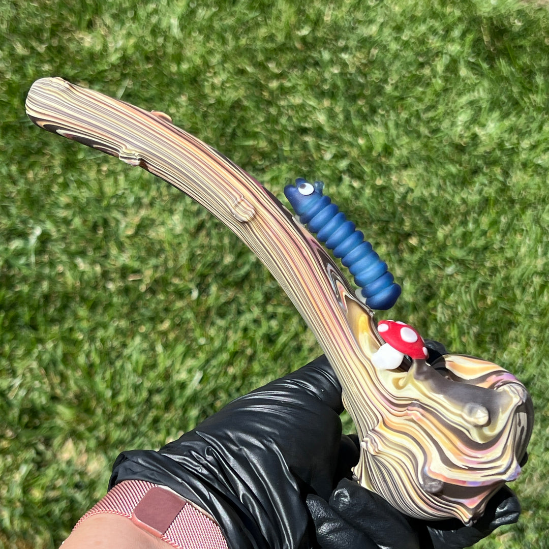 Wood Grain Caterpillar Gandalf Pipe Glass Pipe Wazoo Glass   