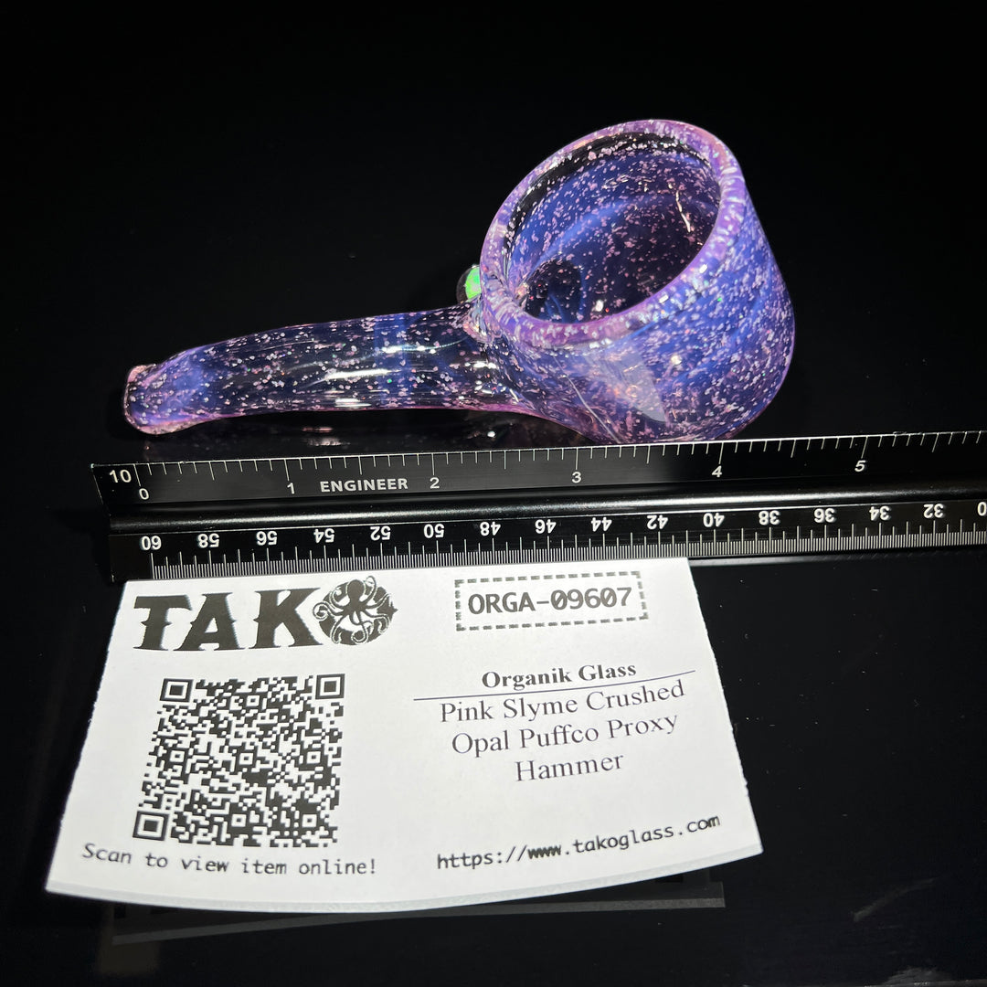 Pink Slyme Crushed Opal Puffco Proxy Hammer Glass Pipe Organik Glass