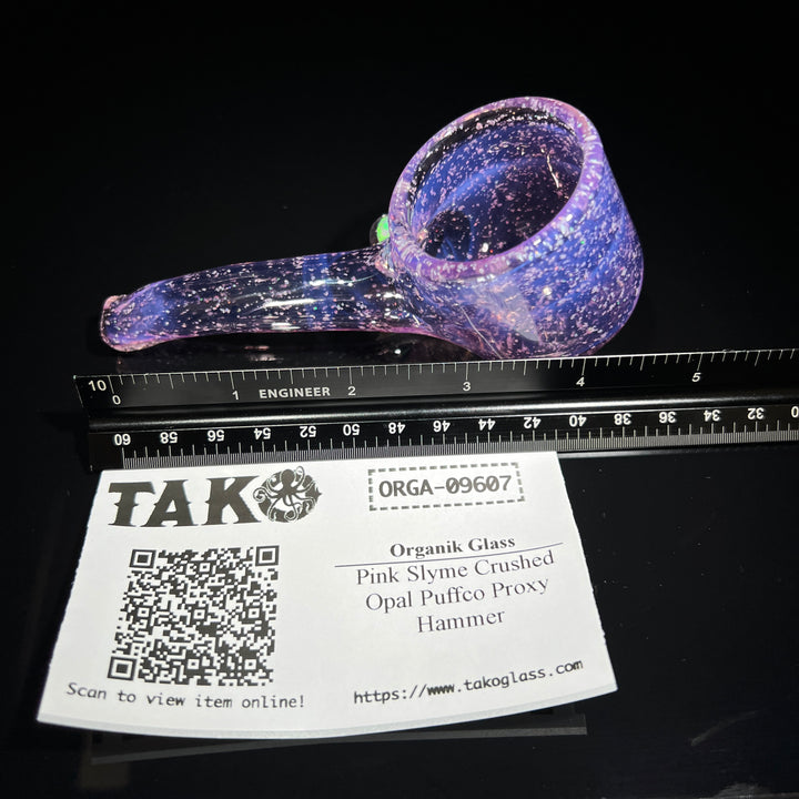 Pink Slyme Crushed Opal Puffco Proxy Hammer Glass Pipe Organik Glass