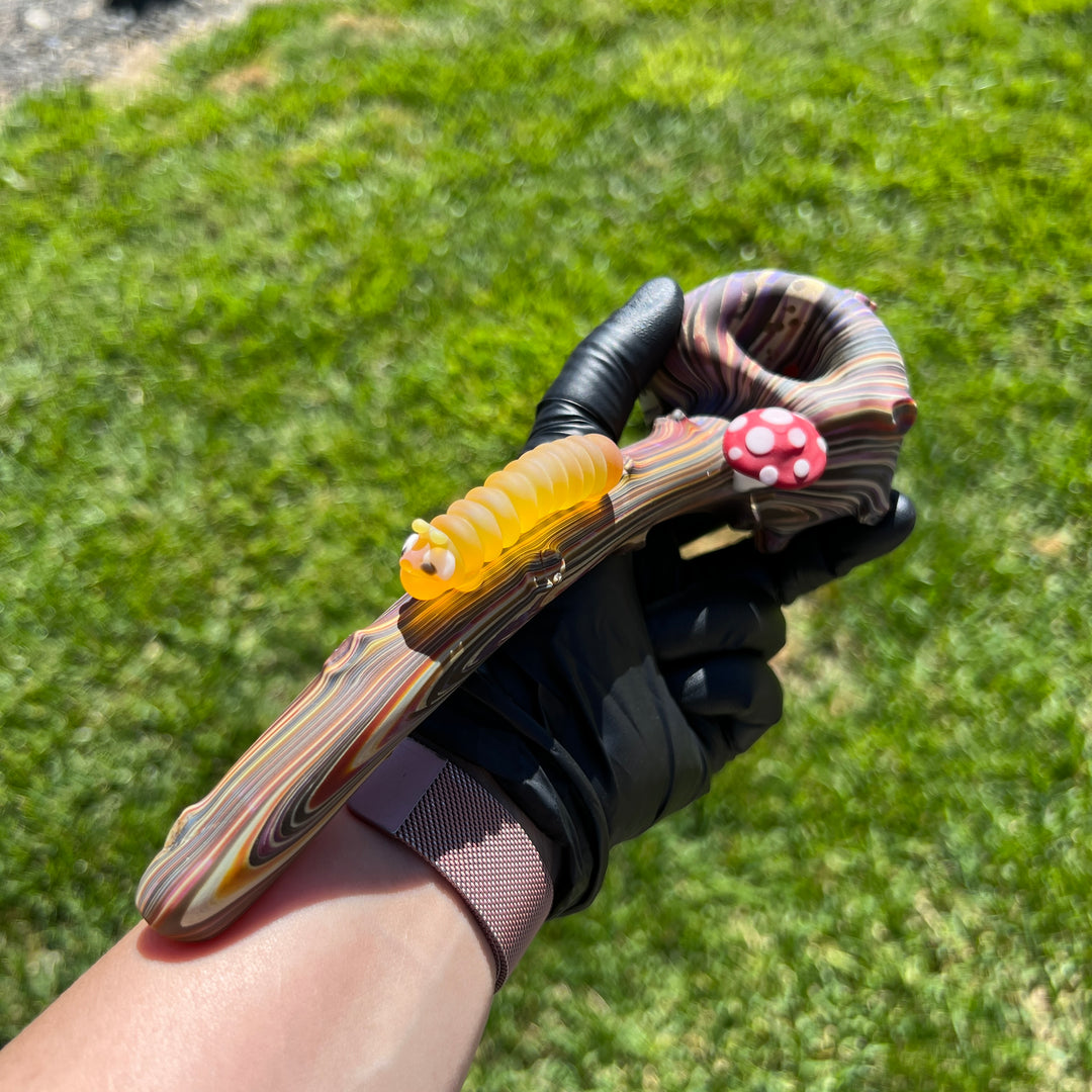 Woodgrain Caterpillar Gandalf Pipe Glass Pipe Wazoo Glass   