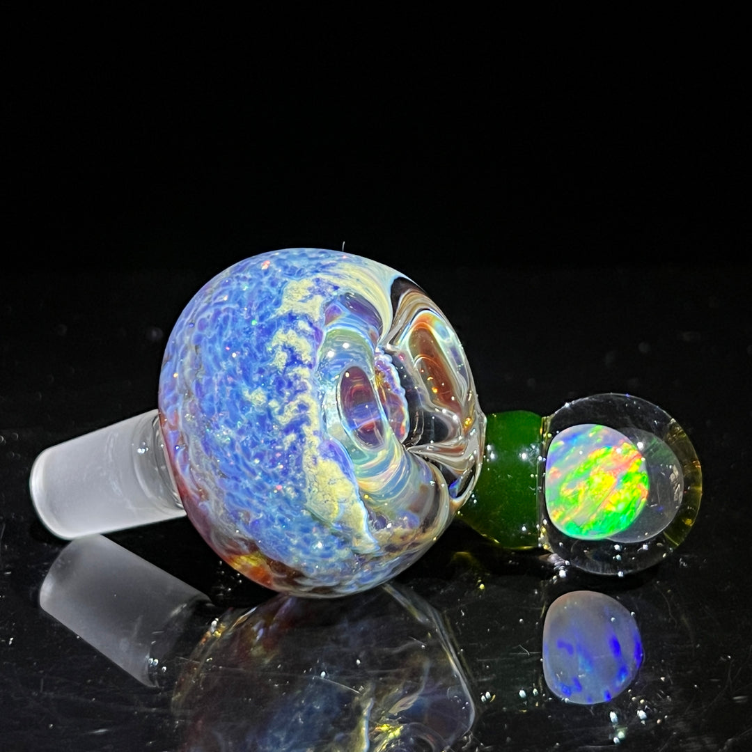 14mm Nebula White Opal UV Pull Slide Accessory Tako Glass   