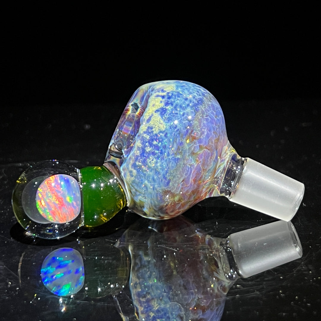 14mm Nebula White Opal UV Pull Slide Accessory Tako Glass   