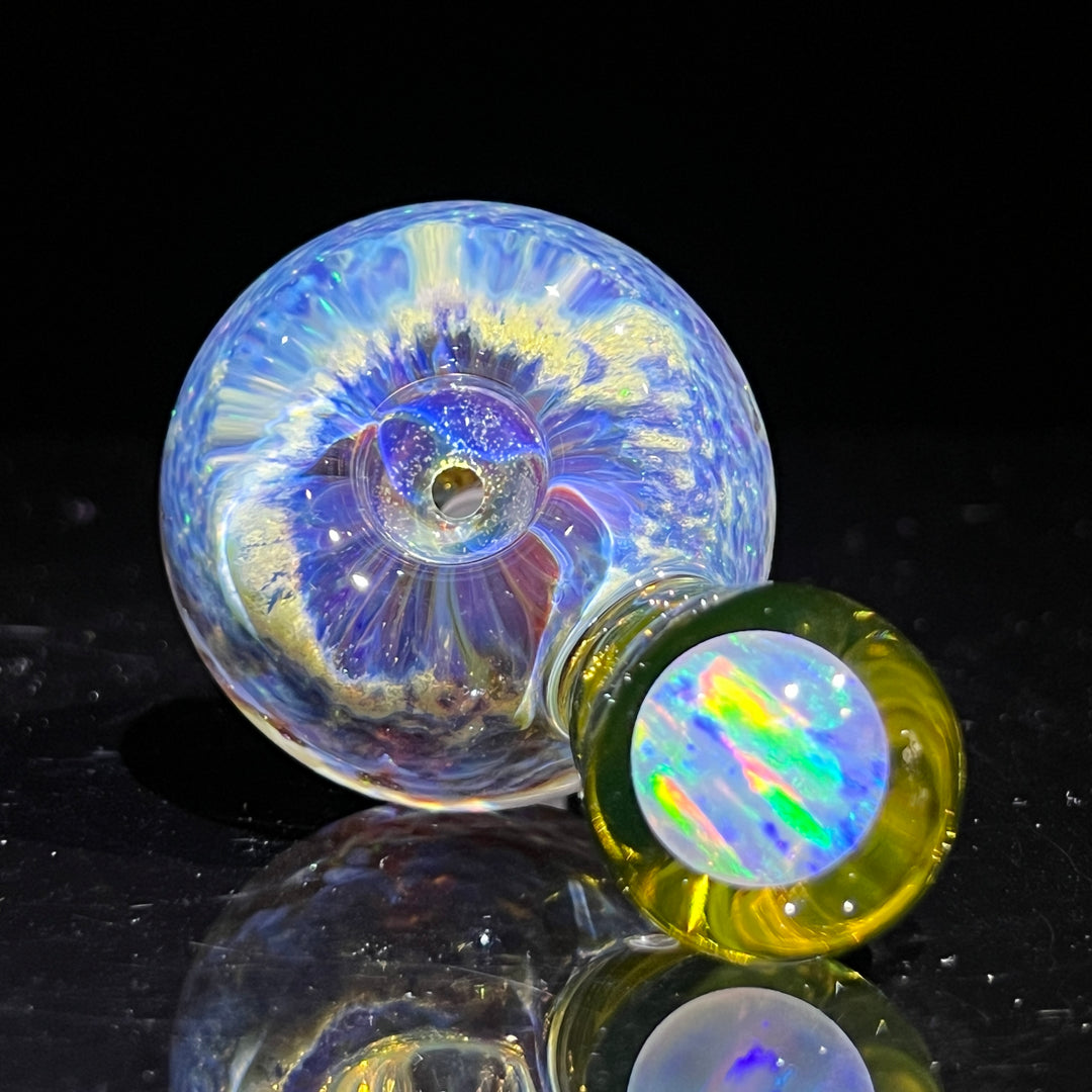 14mm Nebula White Opal UV Pull Slide Accessory Tako Glass   
