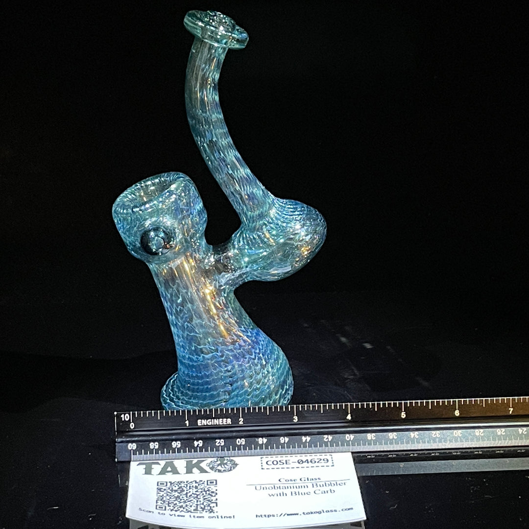 Unobtanium Bubbler with Blue Carb Glass Pipe Cose Glass   