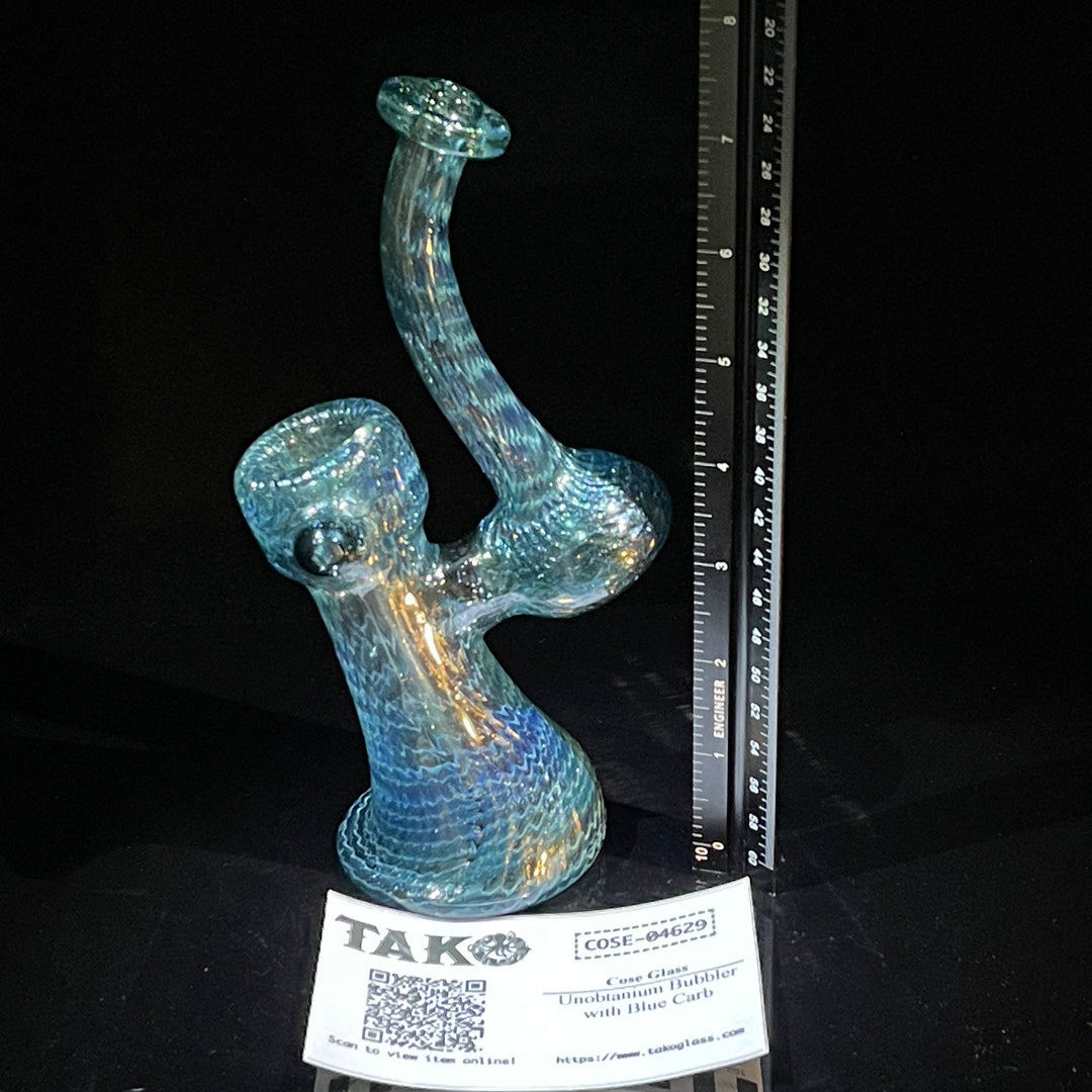 Unobtanium Bubbler with Blue Carb Glass Pipe Cose Glass   