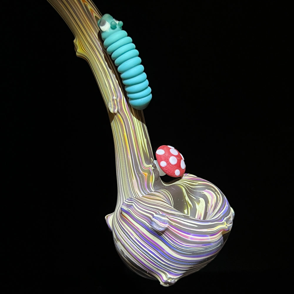 Woodgrain Caterpillar Gandalf Pipe Glass Pipe Wazoo Glass   
