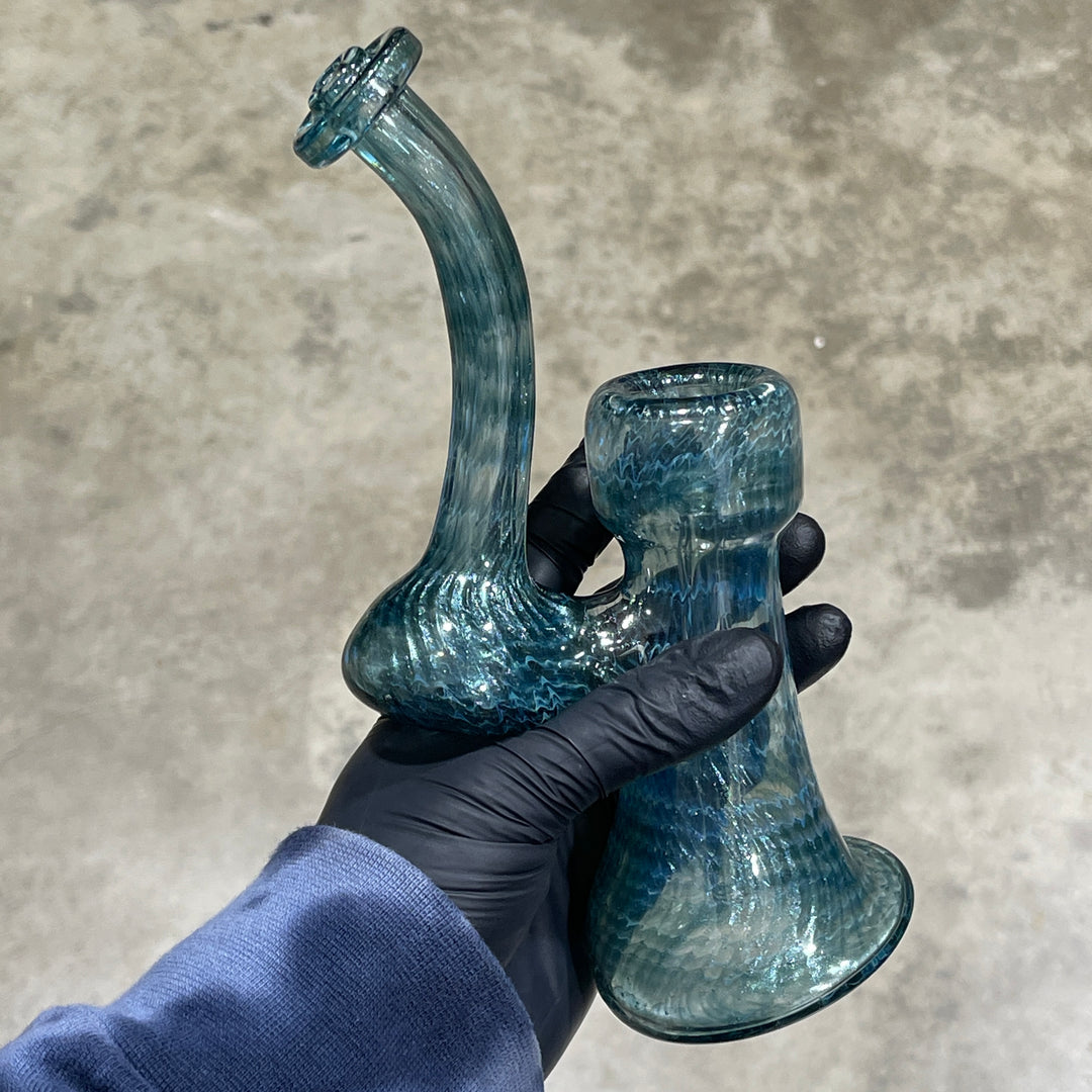 Unobtanium Bubbler with Blue Carb Glass Pipe Cose Glass   