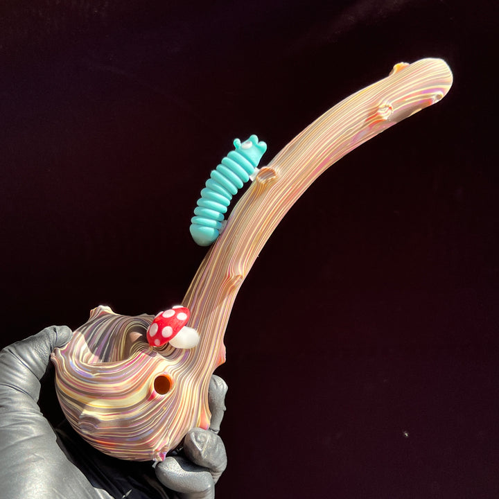 Woodgrain Caterpillar Gandalf Pipe Glass Pipe Wazoo Glass   