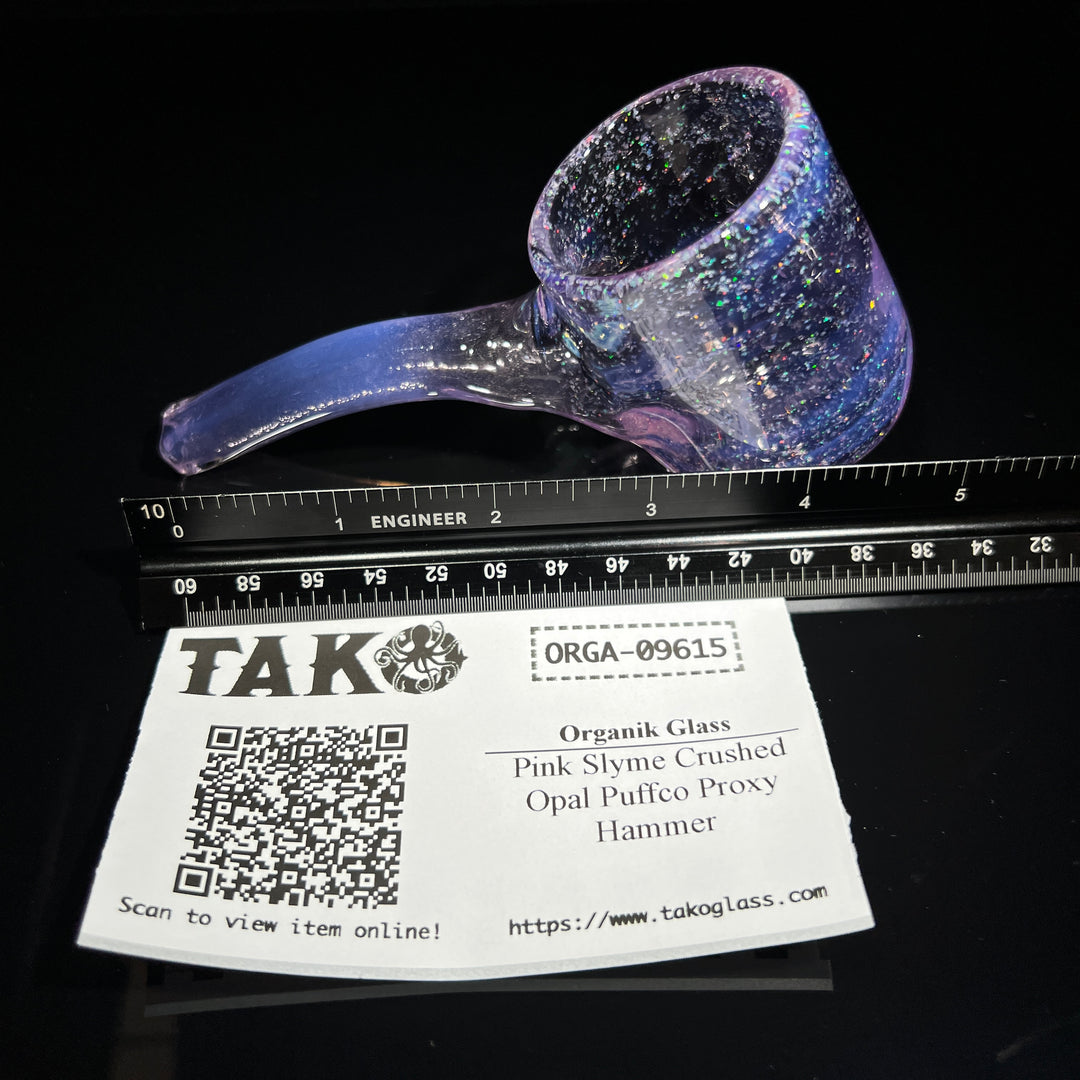 Pink Slyme Crushed Opal Puffco Proxy Hammer Glass Pipe Organik Glass