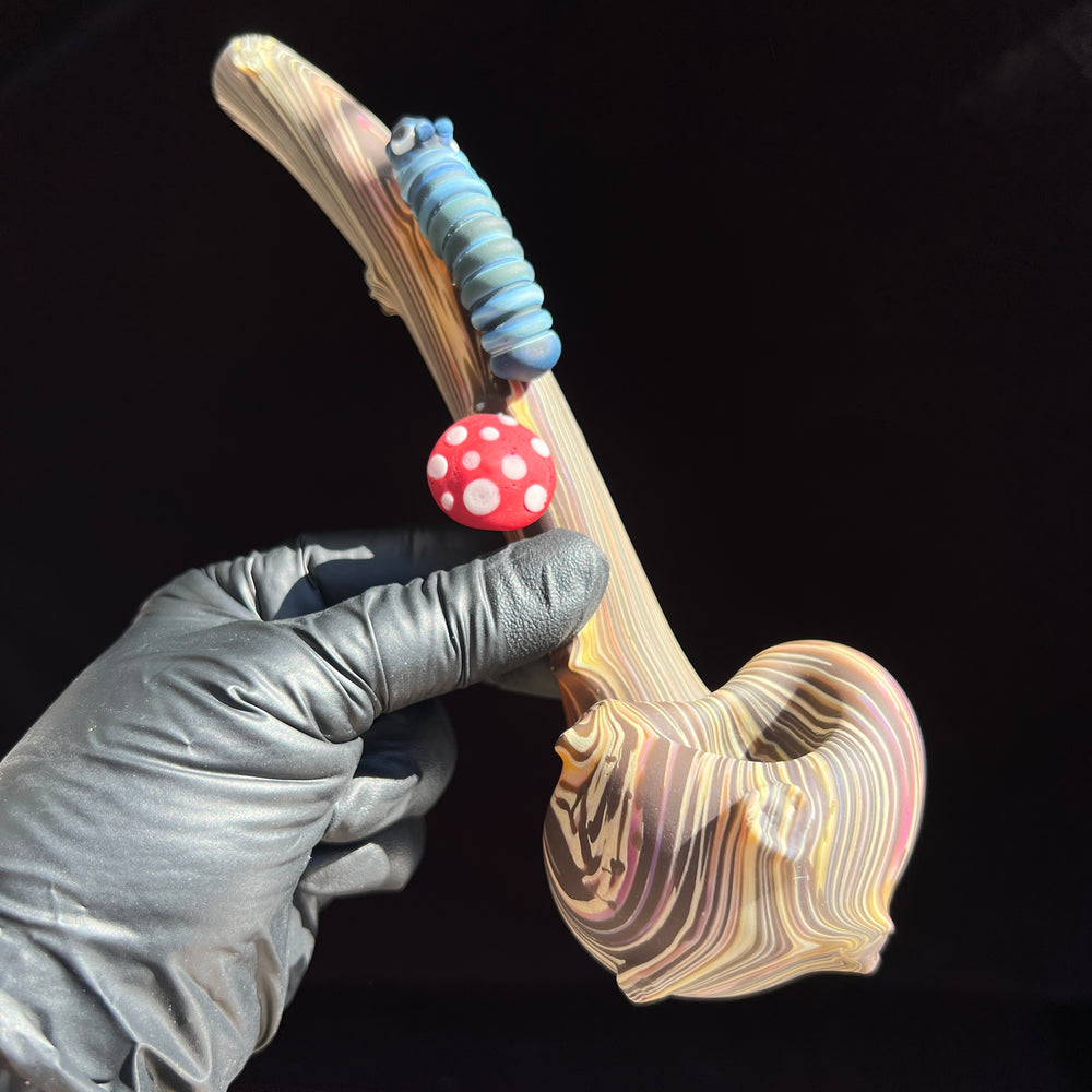 Woodgrain Caterpillar Gandalf Pipe Glass Pipe Wazoo Glass   