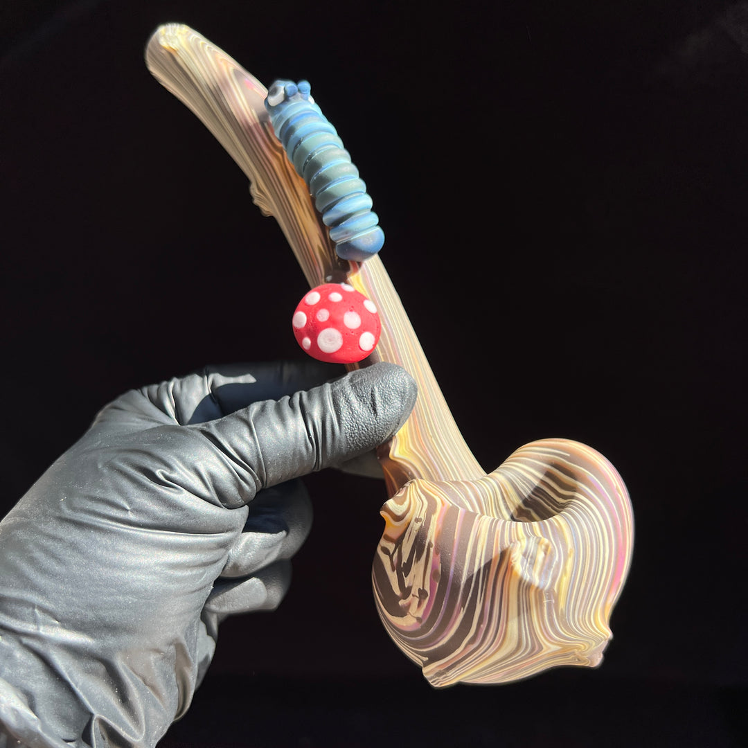 Woodgrain Caterpillar Gandalf Pipe Glass Pipe Wazoo Glass   
