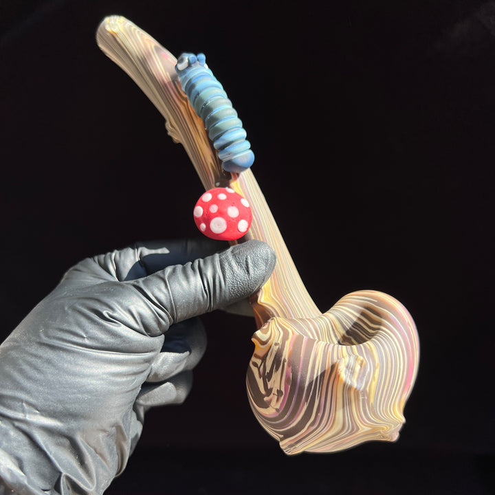 Woodgrain Caterpillar Gandalf Pipe Glass Pipe Wazoo Glass   