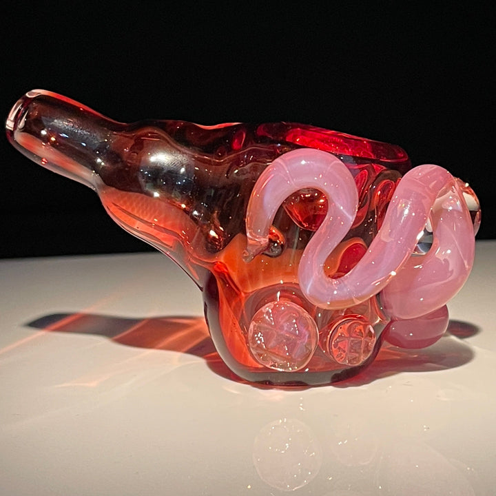 Red Poppy Opal Squatlock Glass Pipe Beezy Glass   