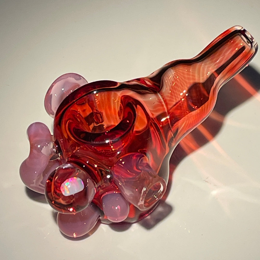 Red Poppy Opal Squatlock Glass Pipe Beezy Glass   