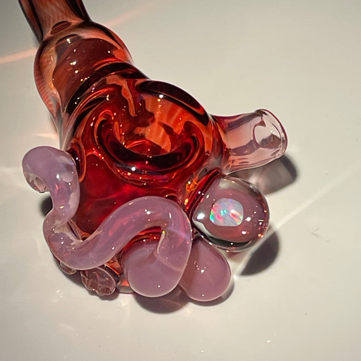 Red Poppy Opal Squatlock Glass Pipe Beezy Glass   