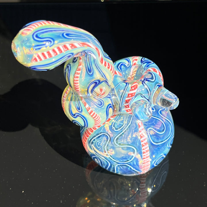 Azure Swirl Bubbler Glass Pipe TG