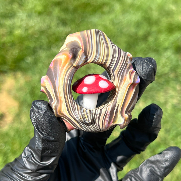 Wood Grain Mushroom Pendant Glass Pipe Wazoo Glass   