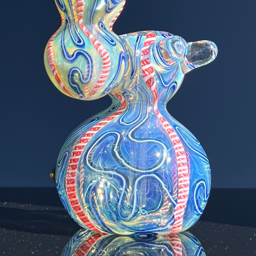 Azure Swirl Bubbler Glass Pipe TG