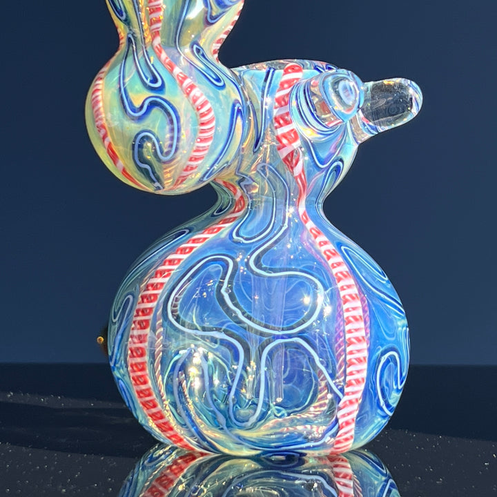 Azure Swirl Bubbler Glass Pipe TG