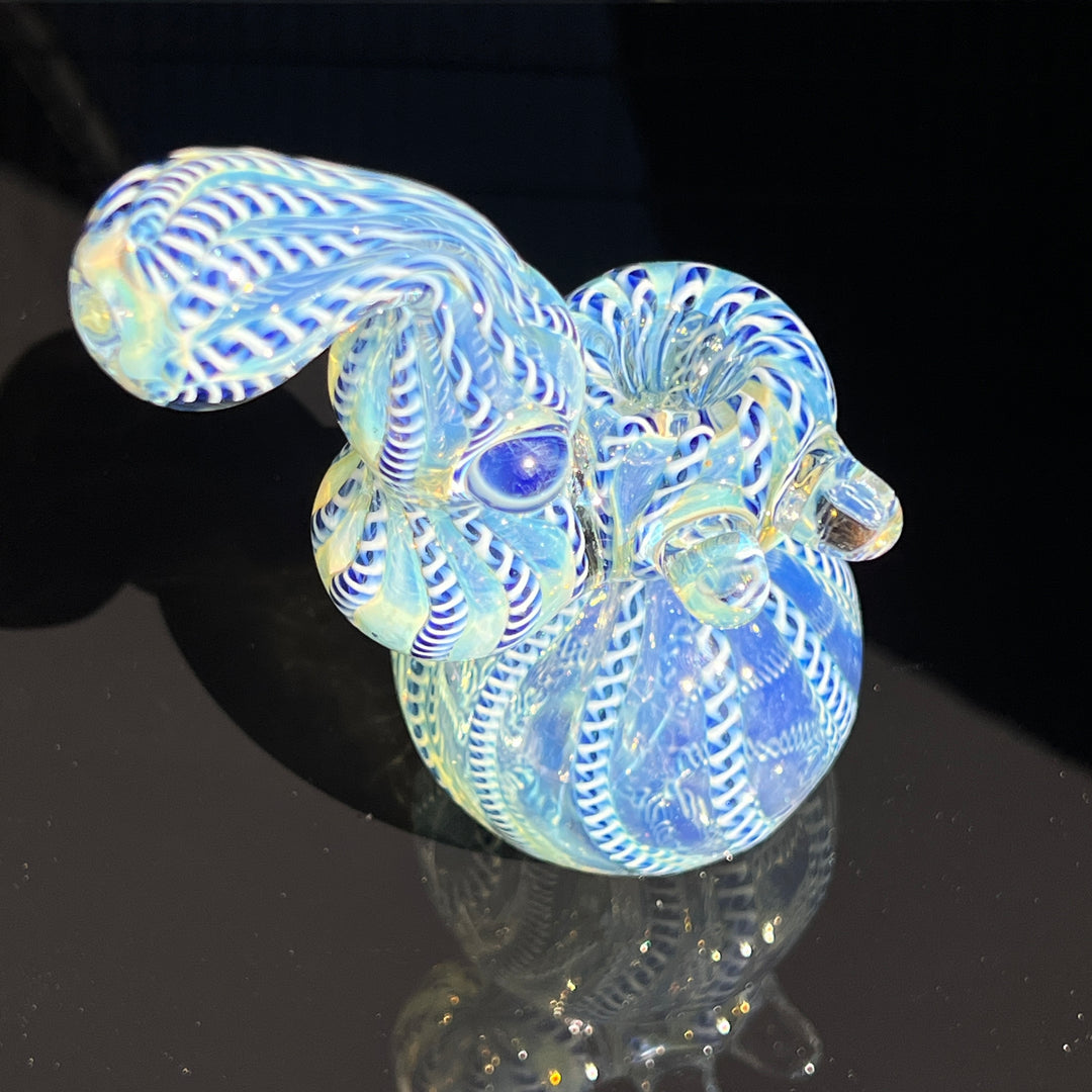 Azure Helix Bubbler Glass Pipe TG