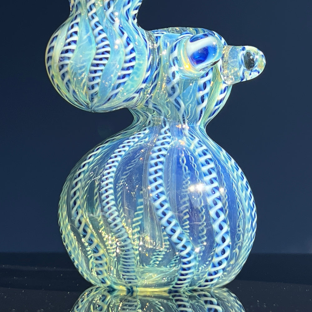 Azure Helix Bubbler Glass Pipe TG