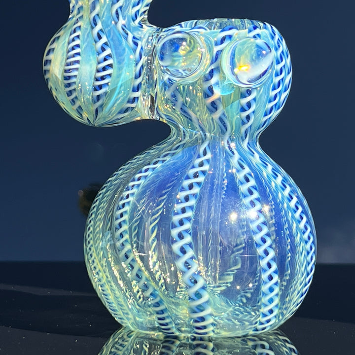 Azure Helix Bubbler Glass Pipe TG