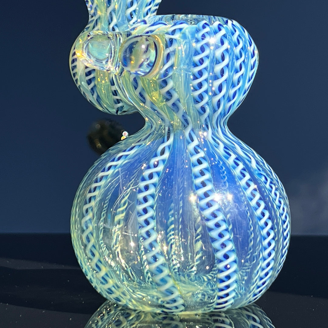 Azure Helix Bubbler Glass Pipe TG