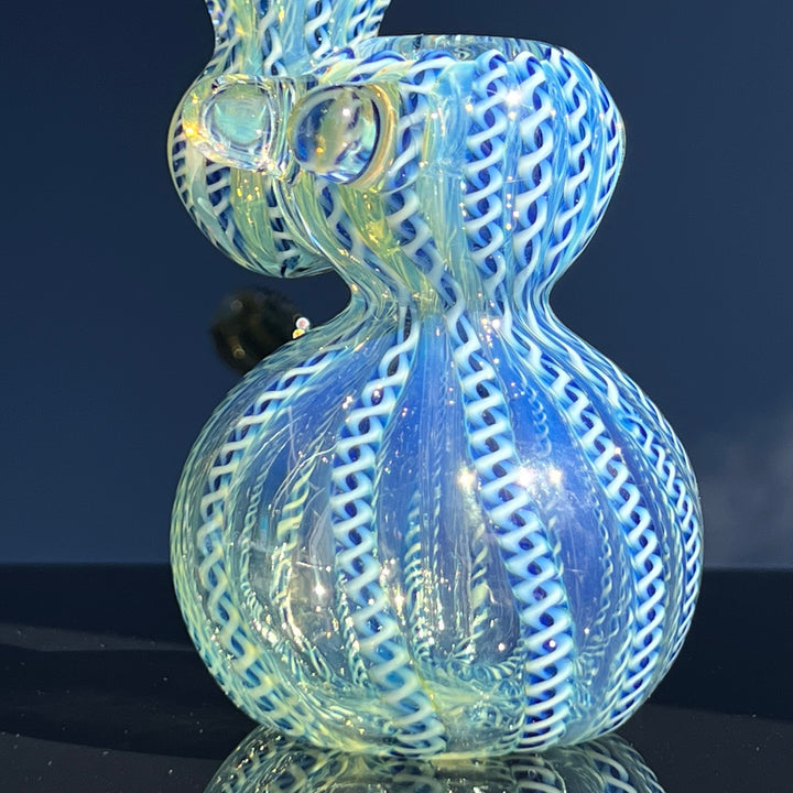 Azure Helix Bubbler Glass Pipe TG