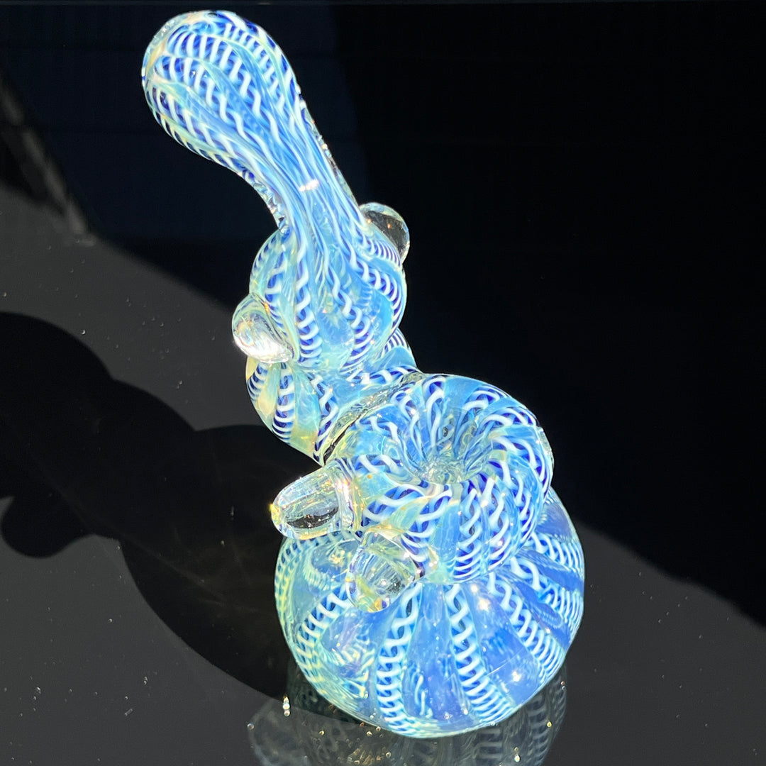 Azure Helix Bubbler Glass Pipe TG